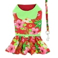 thumbnail image 4 of DOGGIE DESIGN Hawaiian Red Hibiscus Dress with Matching Leash (XS), 4 of 4