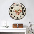 thumbnail image 2 of Yayeee Wall Clock for Living Room 9.5 inch Battery Operated Round with Holder, Light Red Flowers, 2 of 7
