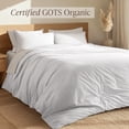 thumbnail image 3 of Bare Home Organic Cotton Duvet Cover Set, Percale Weave, Queen, White, 3 of 10