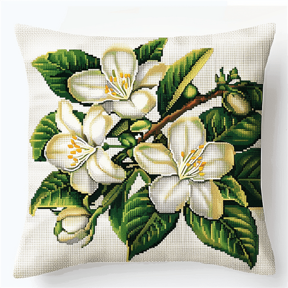 Bouquet Cross Stitch Pillow Cases Stamped Kits , 45X45CM , Cross Stitch Kits for Beginner (11 Count)