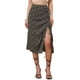 thumbnail image 1 of Faldas hawaianas para mujeres INSPIRE CHIC 2024, falda tropical con fruncido frontal y abertura, verano en la playa, talla XS, negra, 1 of 5
