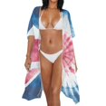 thumbnail image 3 of HELLHERO British Flag Print Women's Kimono Cardigan Cover Up Loose Polyester Quick Dry Beach Cover Ups for Women, 3 of 6