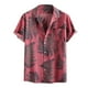 thumbnail image 1 of Mens Manga Corta Botón Abajo Camisas de Arce Hoja de Impresión Casual Cuello de Vuelta, Camisas de Hombre Casual para el Verano, 1 of 5