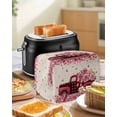 thumbnail image 4 of Valentine's Day Toaster Cover 4 Slice, Large Kitchen Appliance Covers, Romantic Love Truck Roses Plaid Beige Toaster Oven Cover with Loop, Bread Machine Cover Polyester Dust Cover Protection, 4 of 4