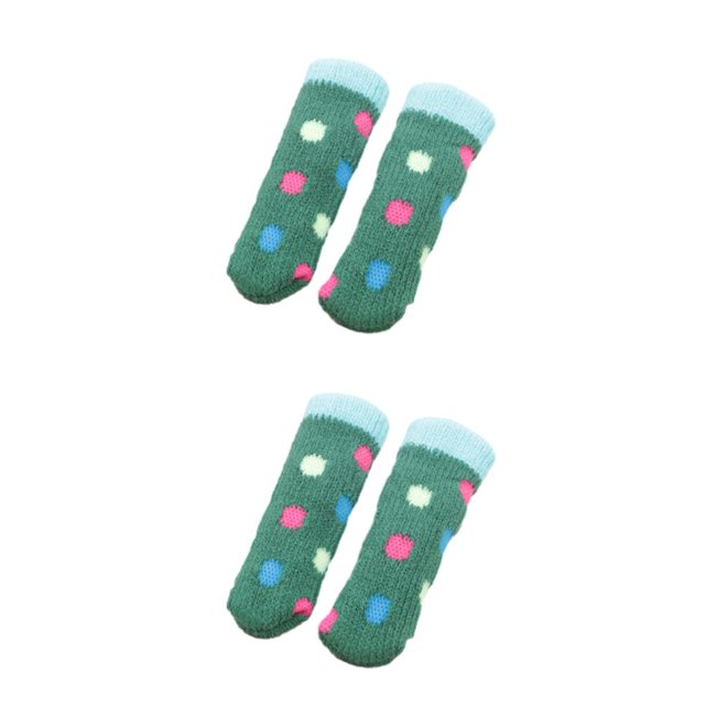 Transemion 24pieces Durable Furniture Foot Cover Long-lasting Floor Protection Premium Knitted Chair Leg Socks style 6 2Set