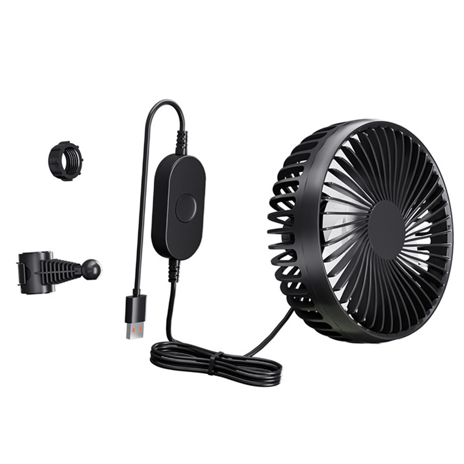 Zxpjkyu USB Car Cooling Fan 12V 24V Backseat Headrest Mount Portable Circulation Fan for Black