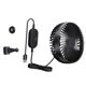 thumbnail image 5 of Ventilador USB para coche, 12 V, 24 V, para asiento trasero, 3 velocidades, ajustable, para el hogar Negro, 5 of 9