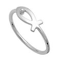 thumbnail image 4 of Sterling Silver Women's Thin Christian Fish Ring 925 Band 6mm Jewelry Female Male Unisex Size 8, 4 of 4