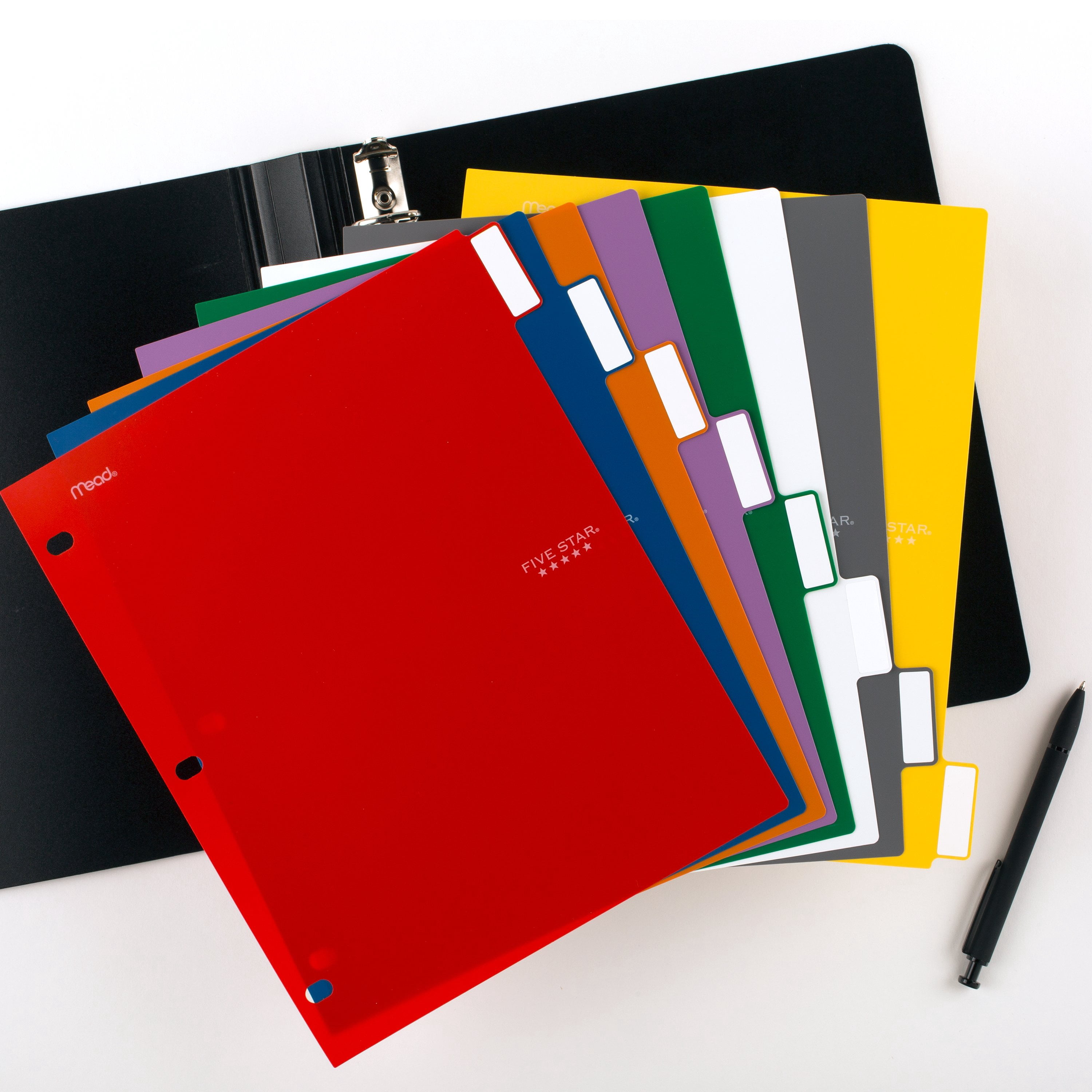 Five Star Tab Dividers, Reversible, Poly, 8 Pack