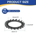 thumbnail image 2 of 10Pack External Tooth Lock Washer M20 Carbon Steel Serrated Locking Washer Black, 2 of 6