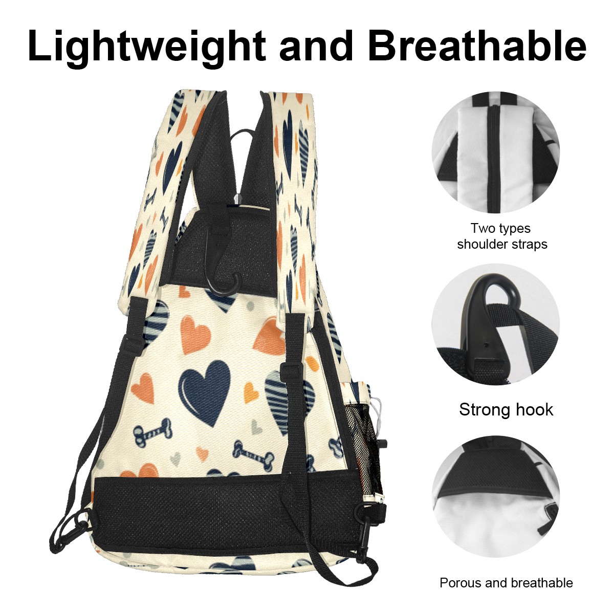 Pickleball Bags for Men Women Pickleball Backpack with Large Capacity Lightweight Adjustable Pickleball Sling Bag Hold Paddles, Balls, Accessories Heart And Bone Pattern