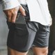 thumbnail image 3 of Pantalones cortos para correr para hombre, pantalones de entrenamiento para gimnasio, pantalones cortos para correr, pantalones deportivos con bolsillos, 3 of 5