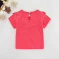 thumbnail image 4 of XMMSWDLA Soft Cotton T-Shirt‌ 0-4Years Kids T-shirt Baby Girls Ruffle Short Sleeve Shirts Summer Solid Casual Chidren Blouse Tops Kids Clothes Watermelon Red Floral Embroidery T-Shirt‌, 4 of 9