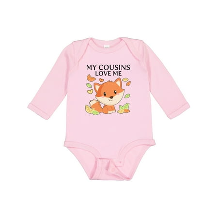 

Inktastic My Cousins Love Me- Little Fox Gift Baby Boy or Baby Girl Long Sleeve Bodysuit