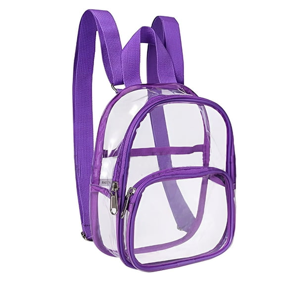 GASTROPOD Clear Mini Backpack Transparent Small See Through Bag with Crossbody Concert Purse Waterproof Plastic Shoulder Bag (Purple)