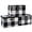 Black and White Grid-L(3-Pack), variant on Khaki L(3-Pack) Jute Fabric Foldable Storage Chest Boxes with Lids for Home Bedroom Closet Office