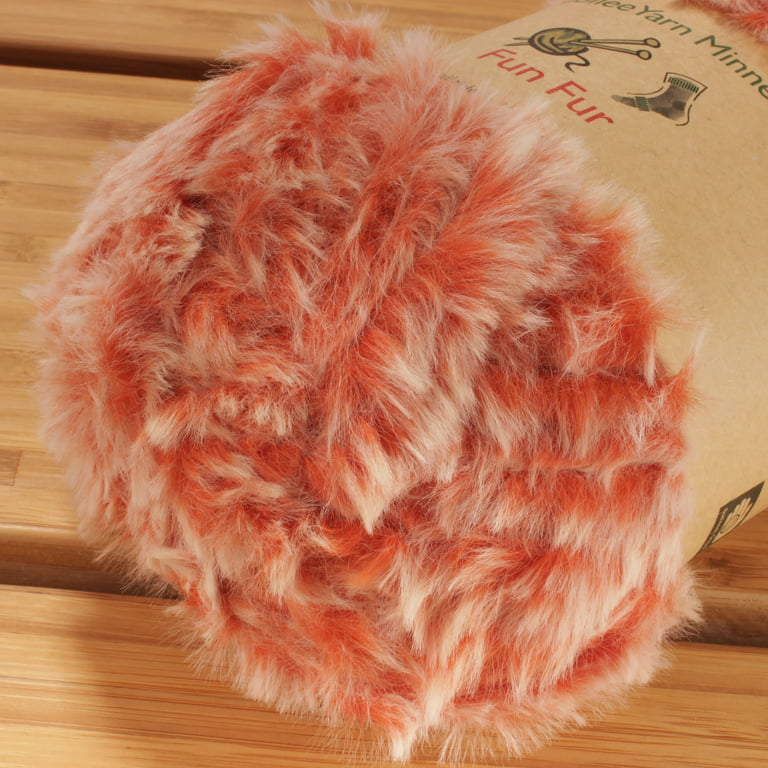 JubileeYarn Chunky Fluffy Faux Fur Eyelash Yarn - 100% Polyester -  100g/Skein - 2 Skeins - Red and White