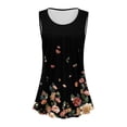 thumbnail image 4 of QELUSQELUS Women Camisole Sleeveless Round Neck Pleated Floral Weekend Tank Top, 4 of 5