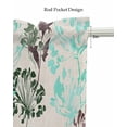 thumbnail image 5 of Teal Brown Flowers Linen Curtain Valance for Bedroom/Bathroom/Kitchen/Office/Living/Dining Room Window,Spring Floral Botanical Rustic Rod Pocket Topper Decorative Cafe Drapes Panel 42"x12", 5 of 6
