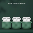 thumbnail image 2 of For AirPods Case Cover, Retro Classic Weave Case Design Full Protective Silicone Case with Keychain, Supports Wireless ChargingCompatible with AirPod 2 & 1（apple green）, 2 of 5