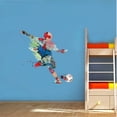 thumbnail image 3 of QTH Watercolor Sports Wall Decals Soccer Player Shoot Wall Decals Boys Bedroom Classroom Playroom Wall Decor, 3 of 4