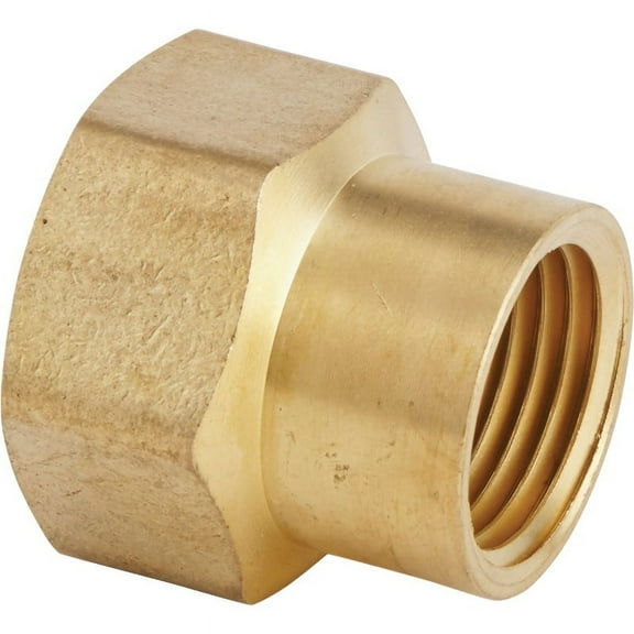 Fiskars Brass Garden Hose Connector Adapter - 3/4 In. FHT x 1/2 In. FPT - Gold