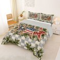 thumbnail image 2 of Manfei Stars American Flag Queen Comforter Set,Green Leaf Checkered Comforter Sets Queen,Green Gray,Light Gray Reversible,3 Pieces,1 Comforter and 2 Pillowcases, 2 of 7