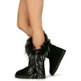thumbnail image 6 of Bamboo Round Toe Faux Fur Split Collar Mid Calf Boot 20362, 6 of 6