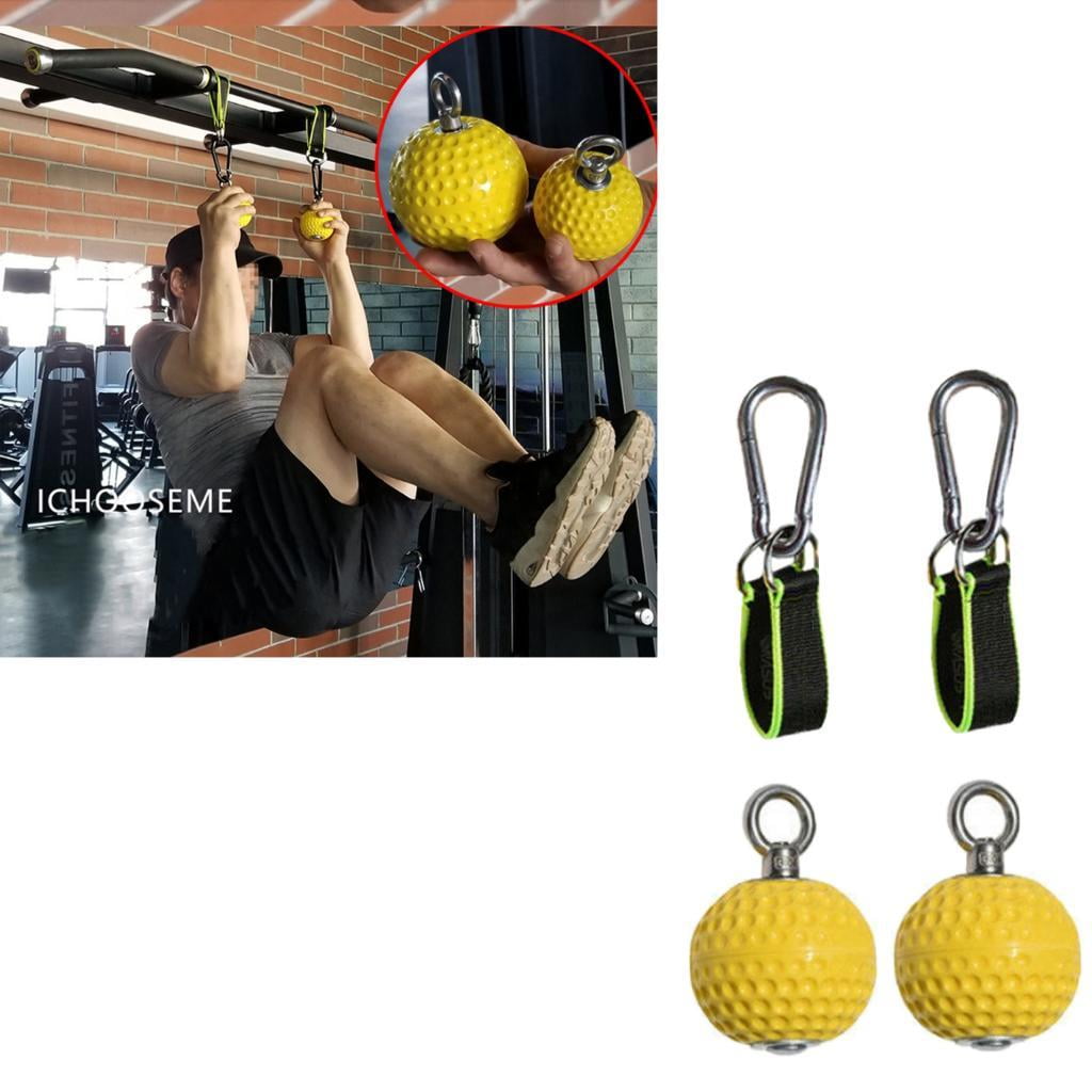 DimyFew 2x Solid Pull Up Balls Finger Hands Grip Power Wrist Strength Trainer Ball Strap
