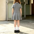 thumbnail image 6 of Angala College Style Dress For Girls Short Sleeve Notch Neck Solid Color Girls Back To School Dresses, 6 of 8