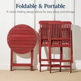 thumbnail image 3 of Best Choice Products 3-Piece Acacia Wood Bistro Set, Folding Patio Furniture w/ 2 Chairs, Table - Ruby, 3 of 8