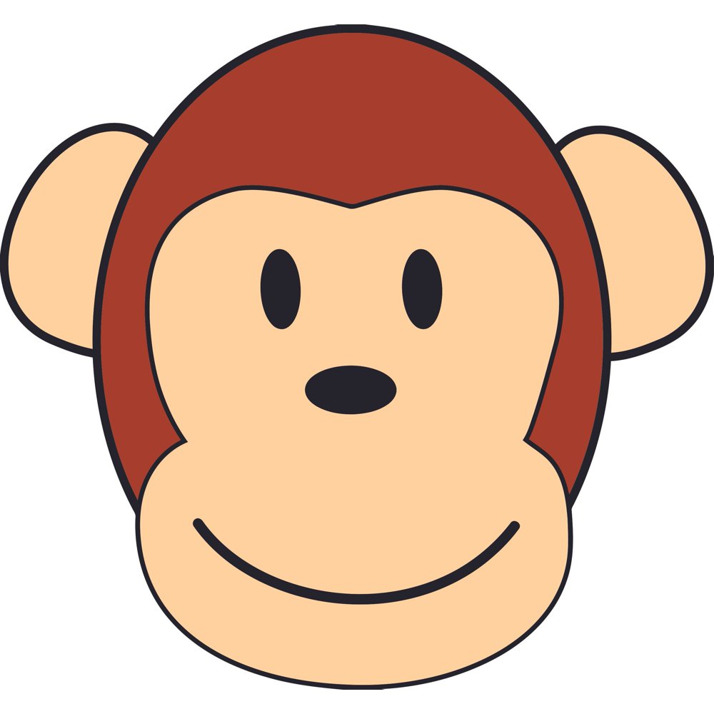 Popular Monkey Monkeys Head Curious Cartoon Wall Decals for Bedroom or Bathroom Animal