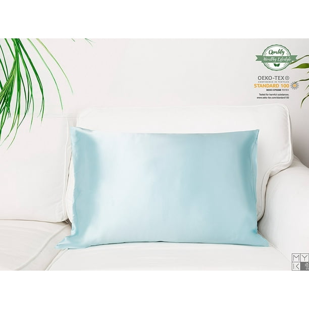 Myk 100 Pure Natural Mulberry Silk Pillowcase 19 Momme Both Side For Hair And Skin Care King Size 20 X36 Light Blue 1pc Walmart Com Walmart Com