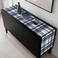 thumbnail image 5 of Blue Black Plaid Table Runner 72 Inches Long, Farmhouse Blue Black Checkered Kitchen Coffee Dining Table Decoration for Home Party Birthday Wedding Home Decor 14x72 Inches, 5 of 8