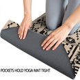 thumbnail image 3 of Brown Geometric Triangle Square Pattern Hot Yoga Mat Towel Non Slip for Hot Yoga - Quick-Drying Yoga Mat Cover with 4 Corner Pockets with Travel Bag - Hot Yoga Towel Non Slip 70"x26", 3 of 6