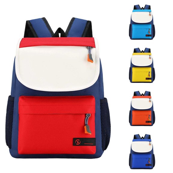 CUZIBR Kids Backpack Lightweight Color Block School Bag For Boys Mesh Side Water Bottle Pockets Comfortable Adjustable Shoulder Straps Student Bookbag