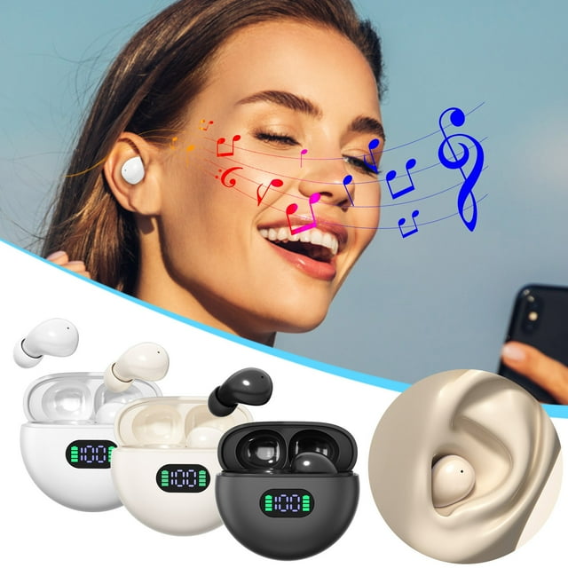 Auriculares Bluetooth Auriculares Intraaurales Bluetooth 54 Para Dormir Con Sonido Envolvente Y Batería De Larga Duración Para Relajarse Por La Noche, Color Negro (1 Unidad) Rkxzt