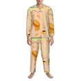 thumbnail image 3 of Susaid Scandinavian Style Hygge Print Men's Long Sleeve Pajama Set, Two-Piece Button-Down Loungewear PJs Set, Comfortable Sleepwear for Relaxation-X-Large, 3 of 7