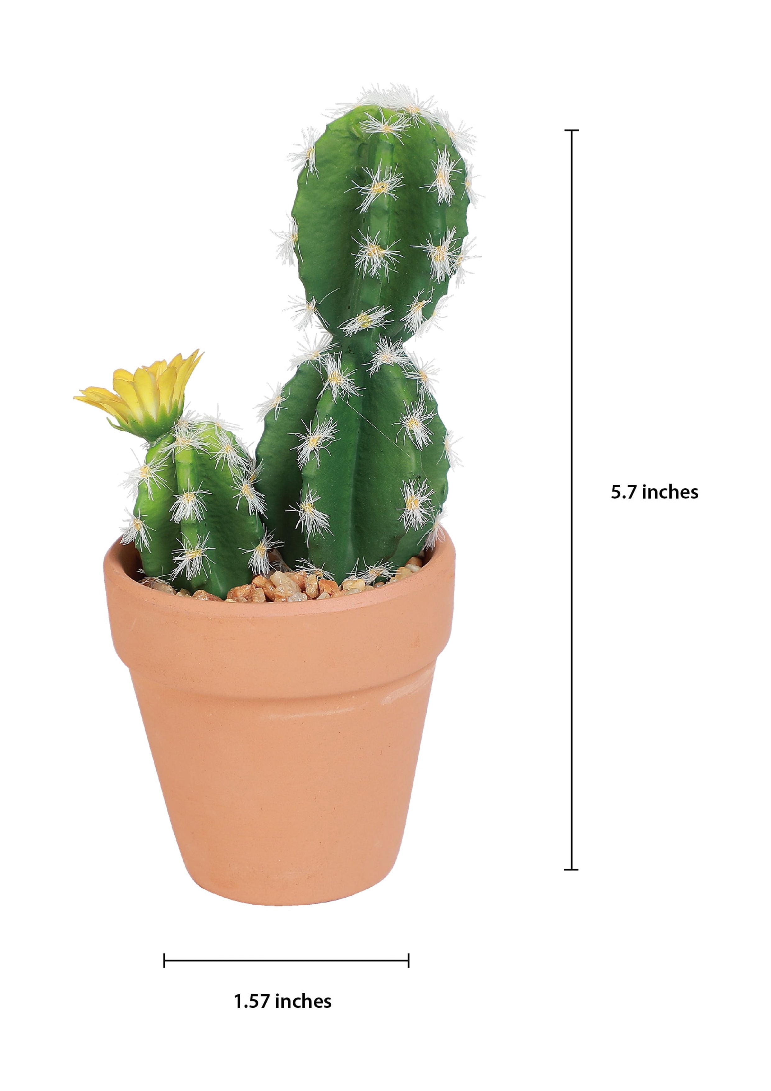 Mainstays 5.7" Artificial Potted Cactus - Green with Yellow Flower