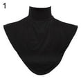 thumbnail image 2 of Shulemin Scarf,Women's Modal False Collar Hijab Pure Color Neck Cover Loop Scarf Black, 2 of 7