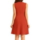 thumbnail image 3 of INSPIRE CHIC Vestidos midi sin mangas de color sólido para mujeres en el trabajo S Naranja Rojo, 3 of 6