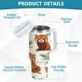thumbnail image 4 of Stainless Steel Tumbler with Straw and Handle, Double Wall Insulated Tumblers, Red Panda Pattern, 4 of 9