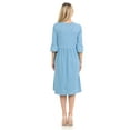 thumbnail image 3 of Pastel by Vivienne Women's Babydoll Midi Dress with Ruffle Sleeve and Side Pockets Dusty Blue Small, 3 of 3