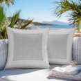 thumbnail image 3 of Gray Geometric Throw Pillow Covers 16x16 Inch Set of 2, White Greek Key Design Burlap Modern Art Waterproof Outdoor Pillow Covers, Decorative Cushion Pillowcases for Couch, Sofa, Bed, Garden, Patio, 3 of 9