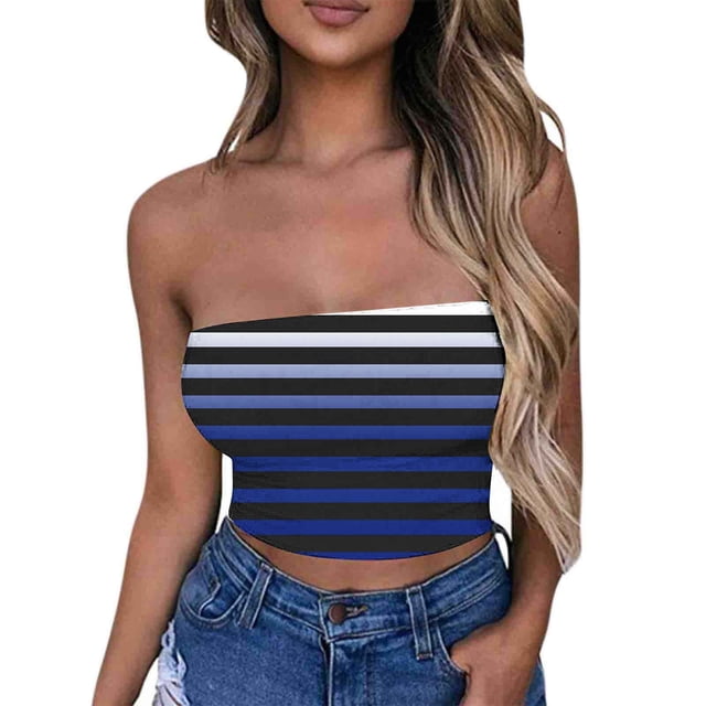 Tube Tops, Womens Printed Strapless Yoga Exercise Chest Wrap Pullover