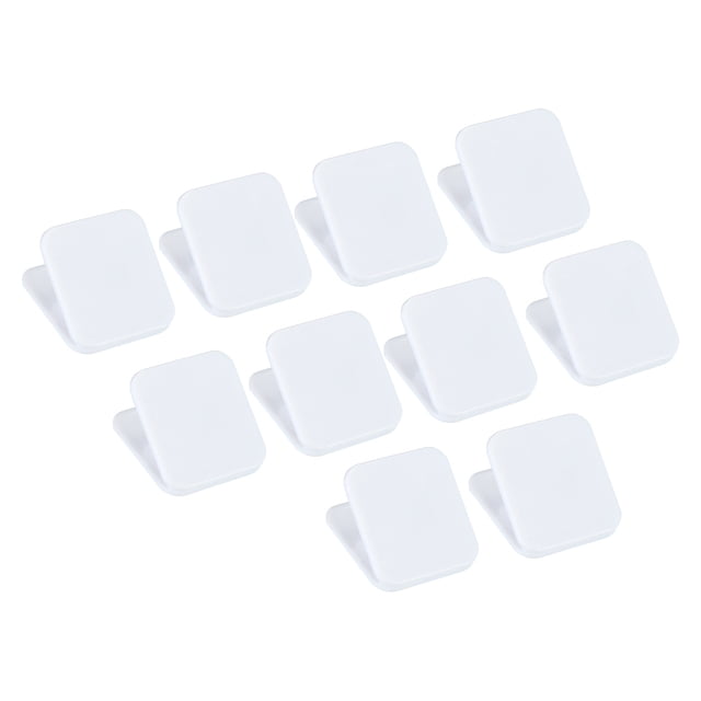 Uxcell Clips de Papel y Bolsa, 10 Paquete de Selladores de Bolsa Cuadrados, Clips de Bolsa de Snacks, Blanco