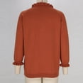 thumbnail image 5 of cfhntfmh Womens Sweaters Ruffle 3/4 Sleeve Fall Winter Clothes Puls Size V Neck Casual Knitted Pullover Tops, 5 of 7