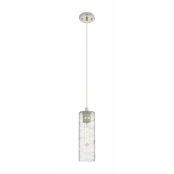 Innovations Lighting Crown Point - 1 Light 12" Cord Hung Pendant Deco Swirl/Polished Nickel