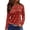 AH08_Deep Red, variant on Lumtrix Womens Christmas Shirts Funny Print Top Crew Neck Long Sleeve Trendey Loose Fit Blousers Navy S