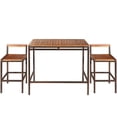 thumbnail image 6 of Gymax 3PCS Patio Bar Set Dining Set Outdoor Furniture Set w/ Wooden Tabletop, 6 of 10